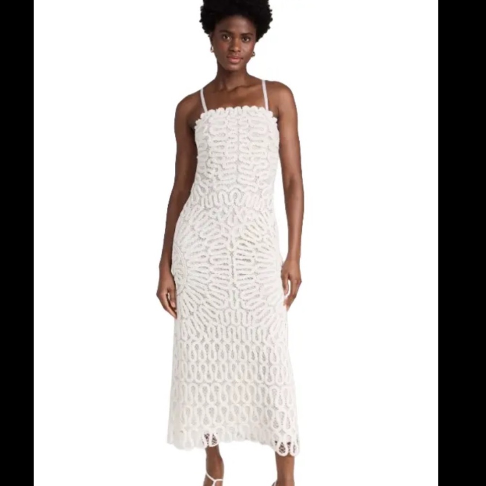 Elegant White Crochet Dress